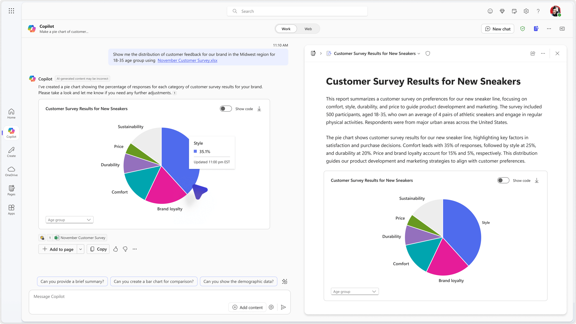 Microsoft 365 Copilot Pages Screen