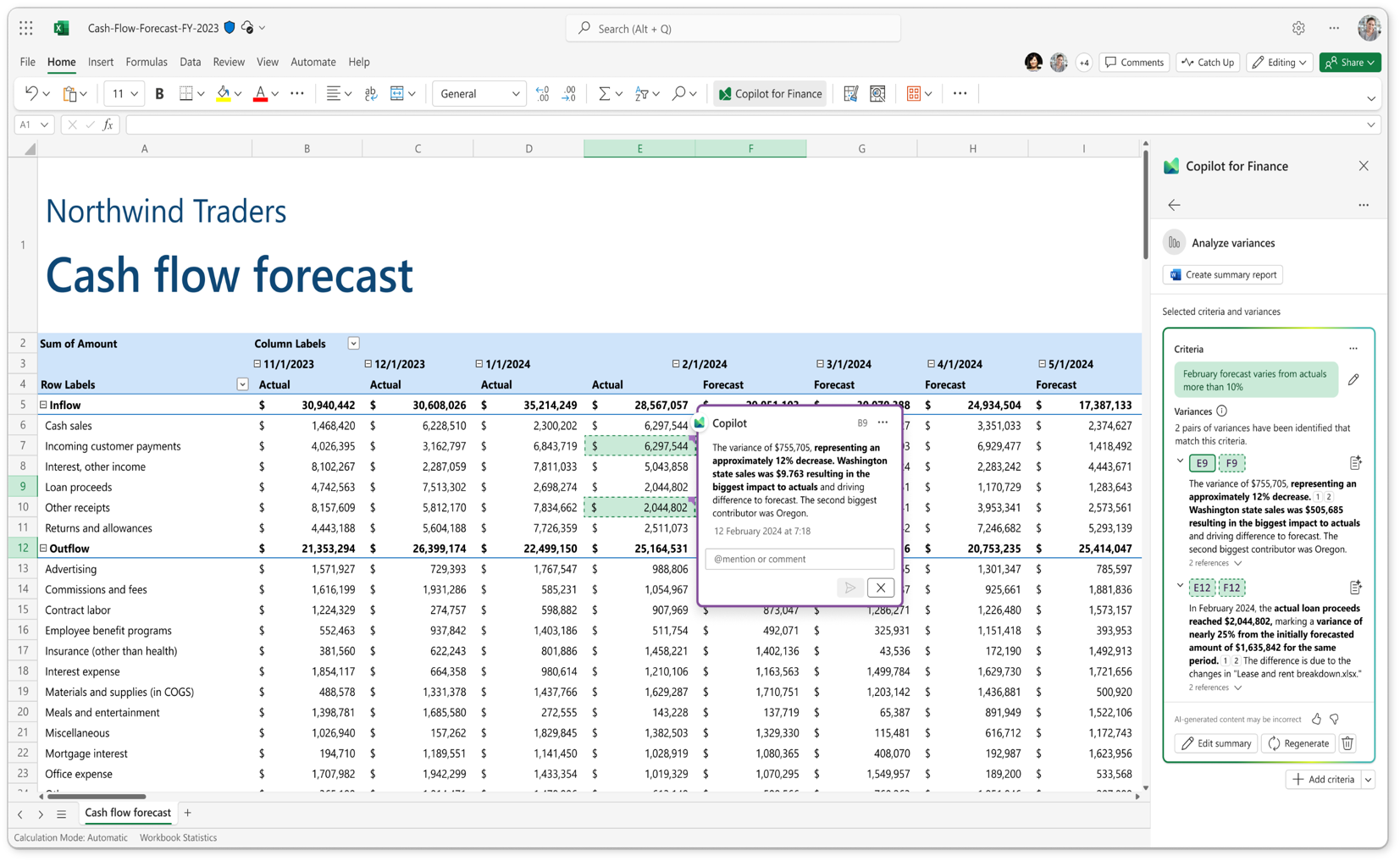 Microsoft 365 Copilot dla Finansów (for Finance) Screen