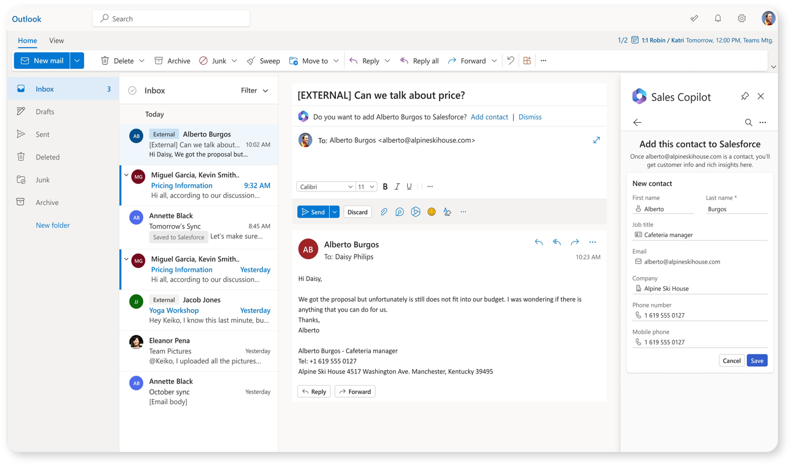 Microsoft 365 Copilot dla Sprzedaży (for Sales) Screen