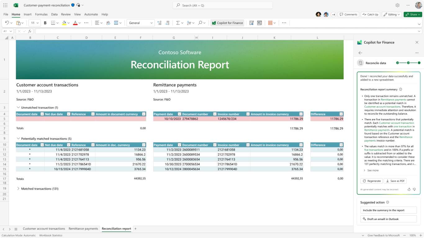 Microsoft 365 Copilot for Finance Excel Screen Microsoft 365 Copilot for Finance Excel Screen