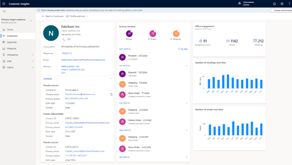 Dynamics 365 Customer Insights - Data Screen
